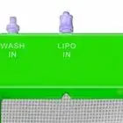 Green and white box displaying the words "wash," "rinse," and "lipo" in a bold, modern font.